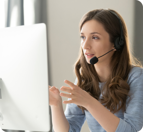 Support worker talking with a client