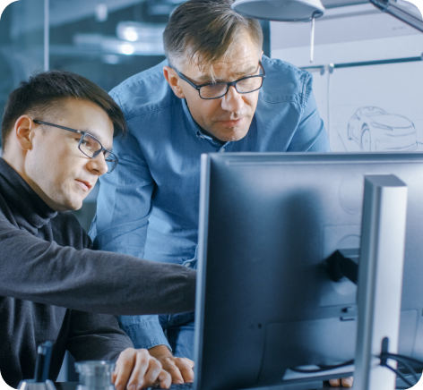 two men working on a project