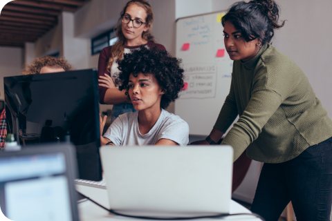 a group of woman collaborating on a project