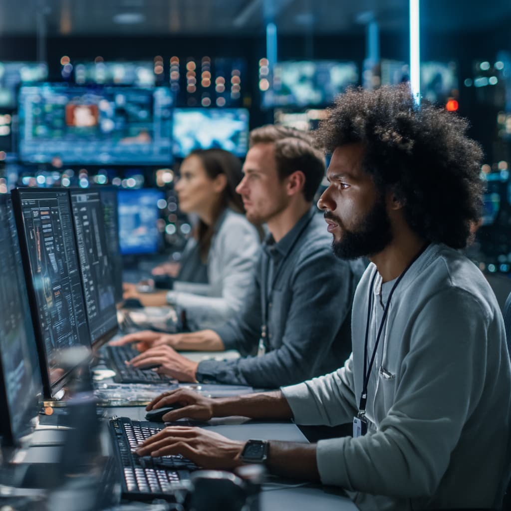 team of cybersecurity experts preventing cyber attacks