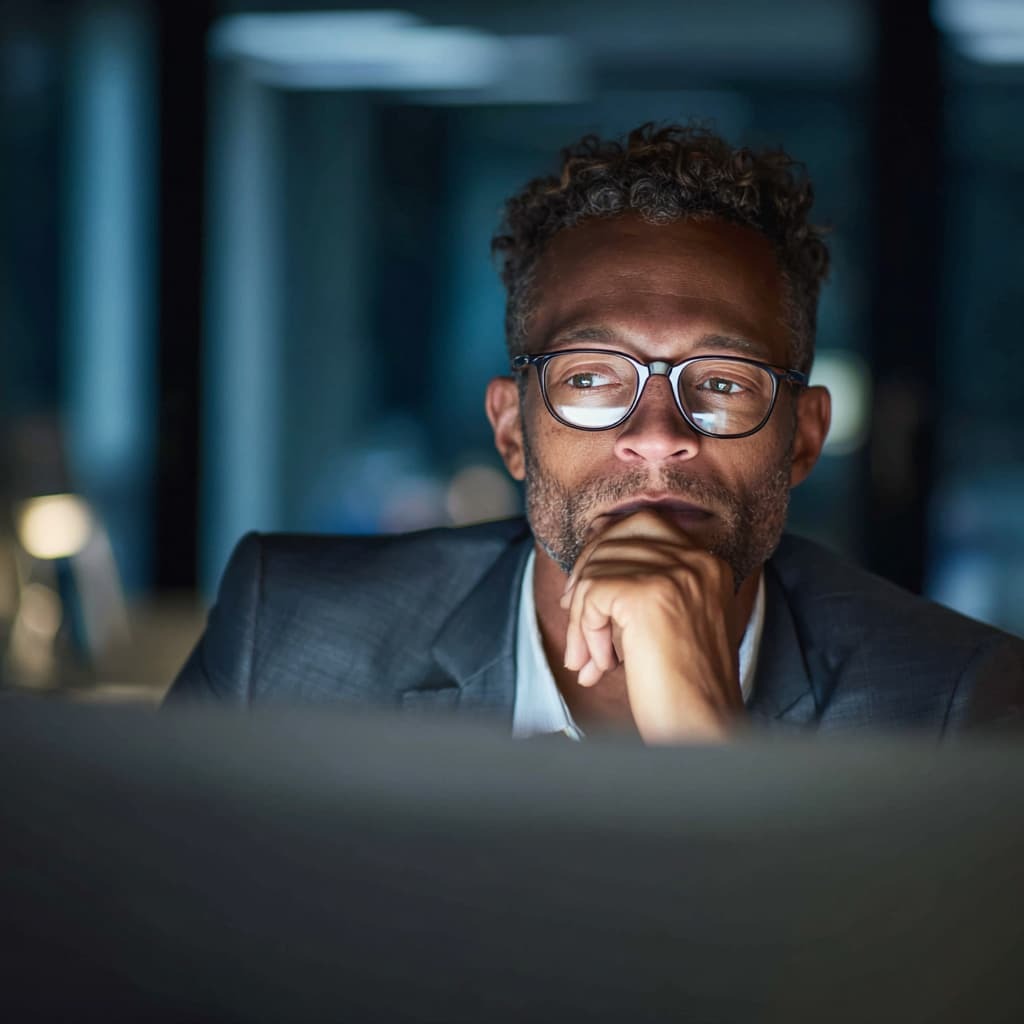 Employee looking at a possible phishing attempt